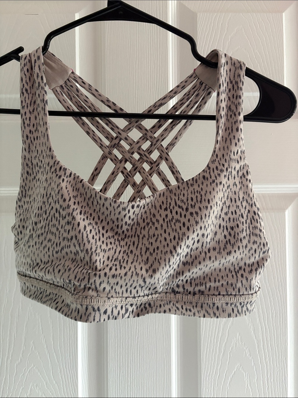 lululemon athletica Light Taupe Animal-Print Strappy Sports Bra